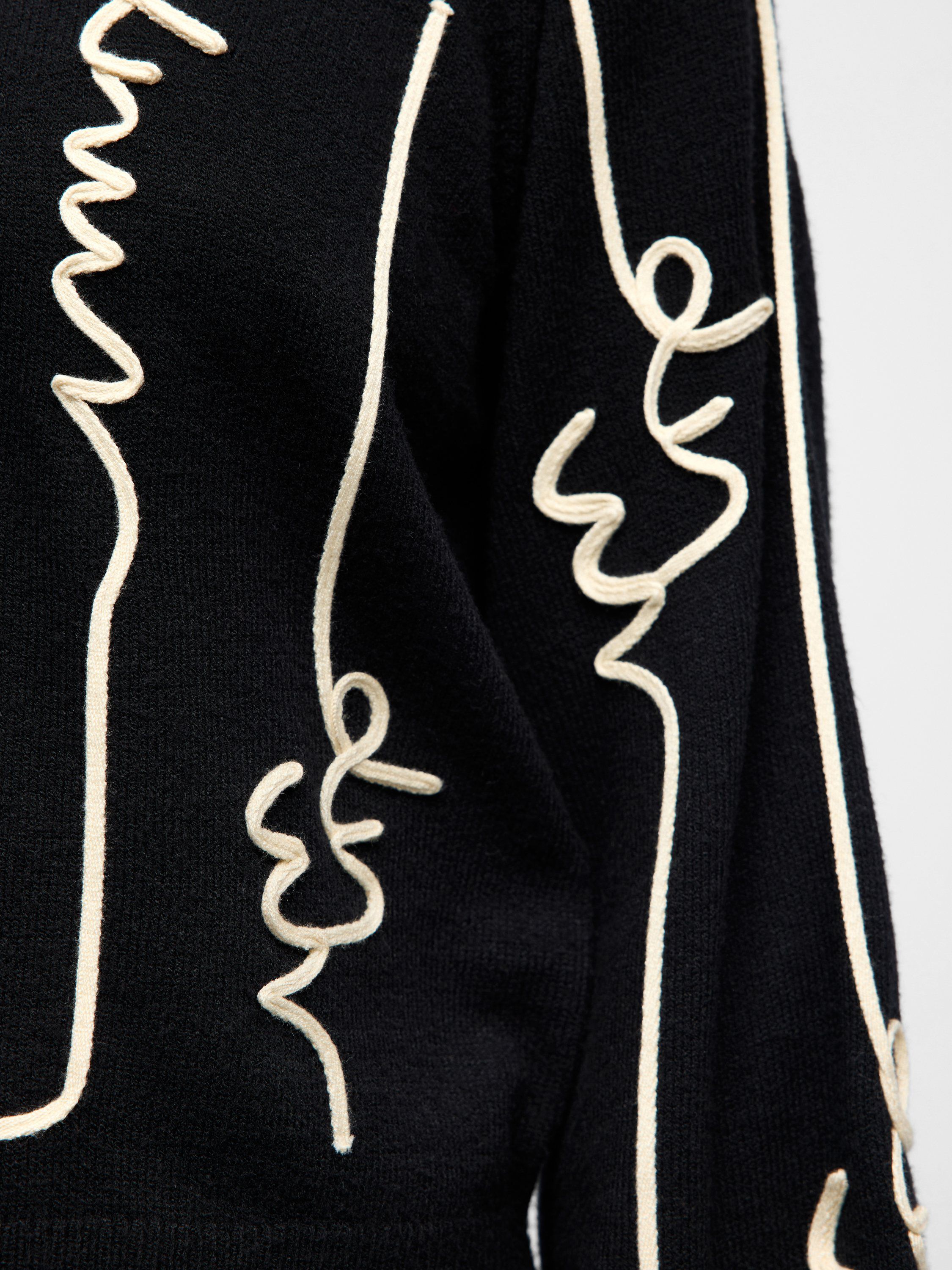 OBJTHESS VERI LS KNIT EMB PULLOVER