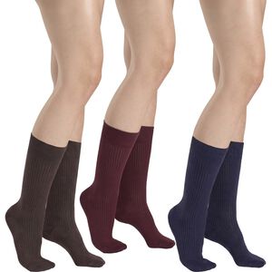Ribbed Stretch Cotton Socks - 3 pack