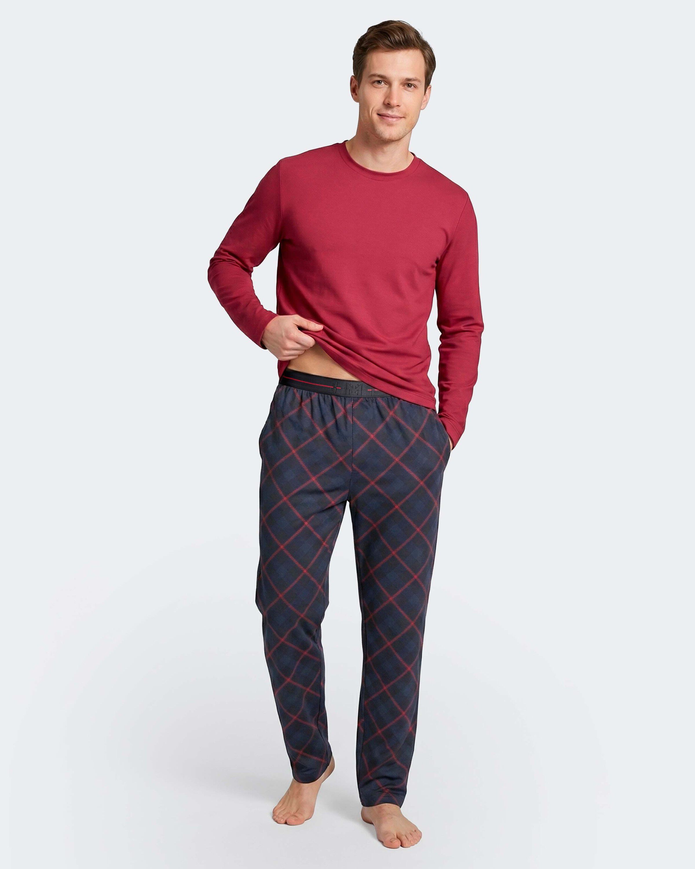 Men's long pyjama in Cotton Modal