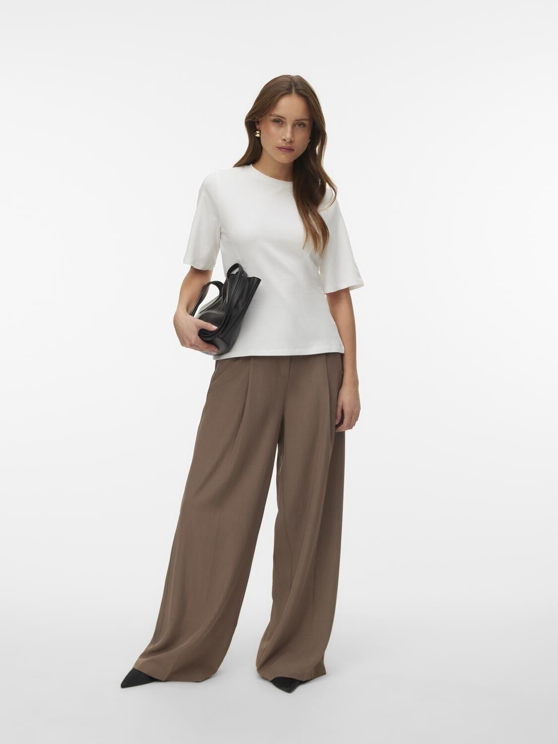 AWVANESSA 2/4 O-NECK FITTED T-SHIRT