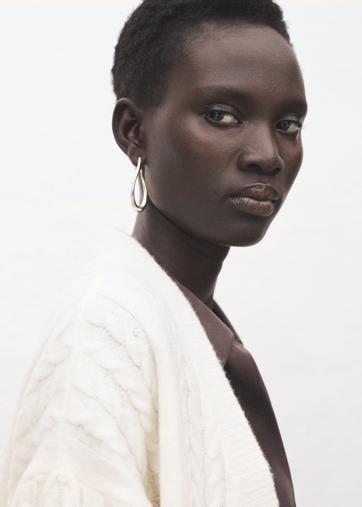 Knitted braided cardigan