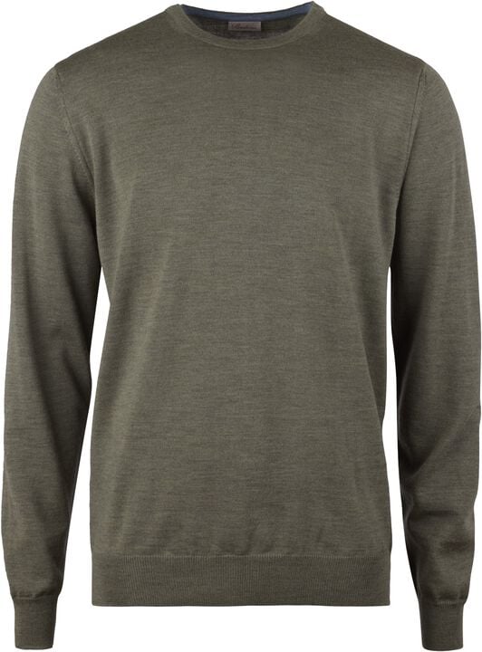 Sweater Knitted Crew Neck With Patch Merino Wool