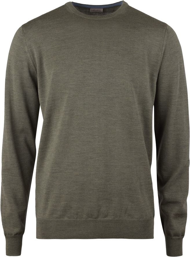 Sweater Knitted Crew Neck With Patch Merino Wool