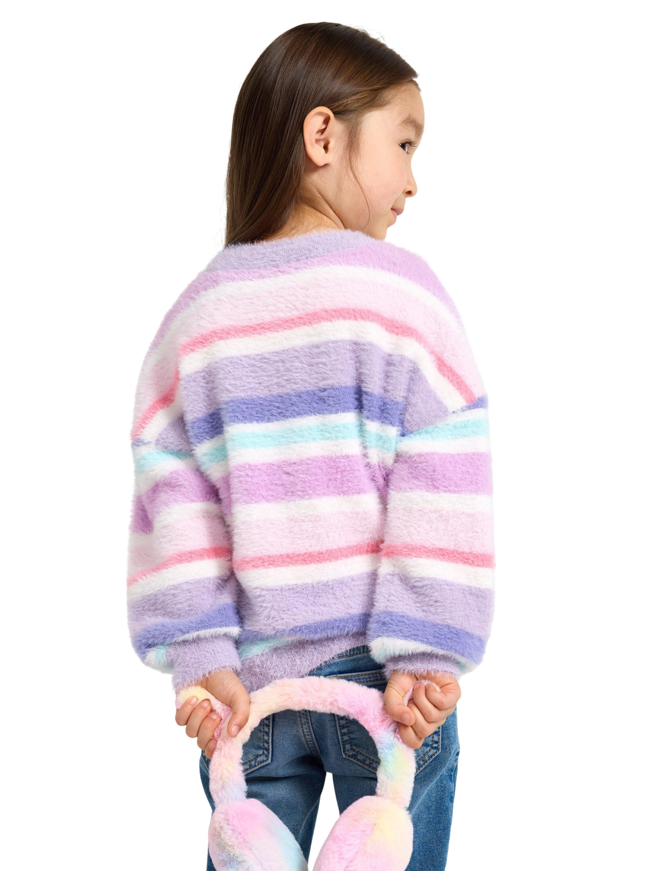 Mjuk l&aring;ng&auml;rmad stickad tr&ouml;ja i fj&auml;d