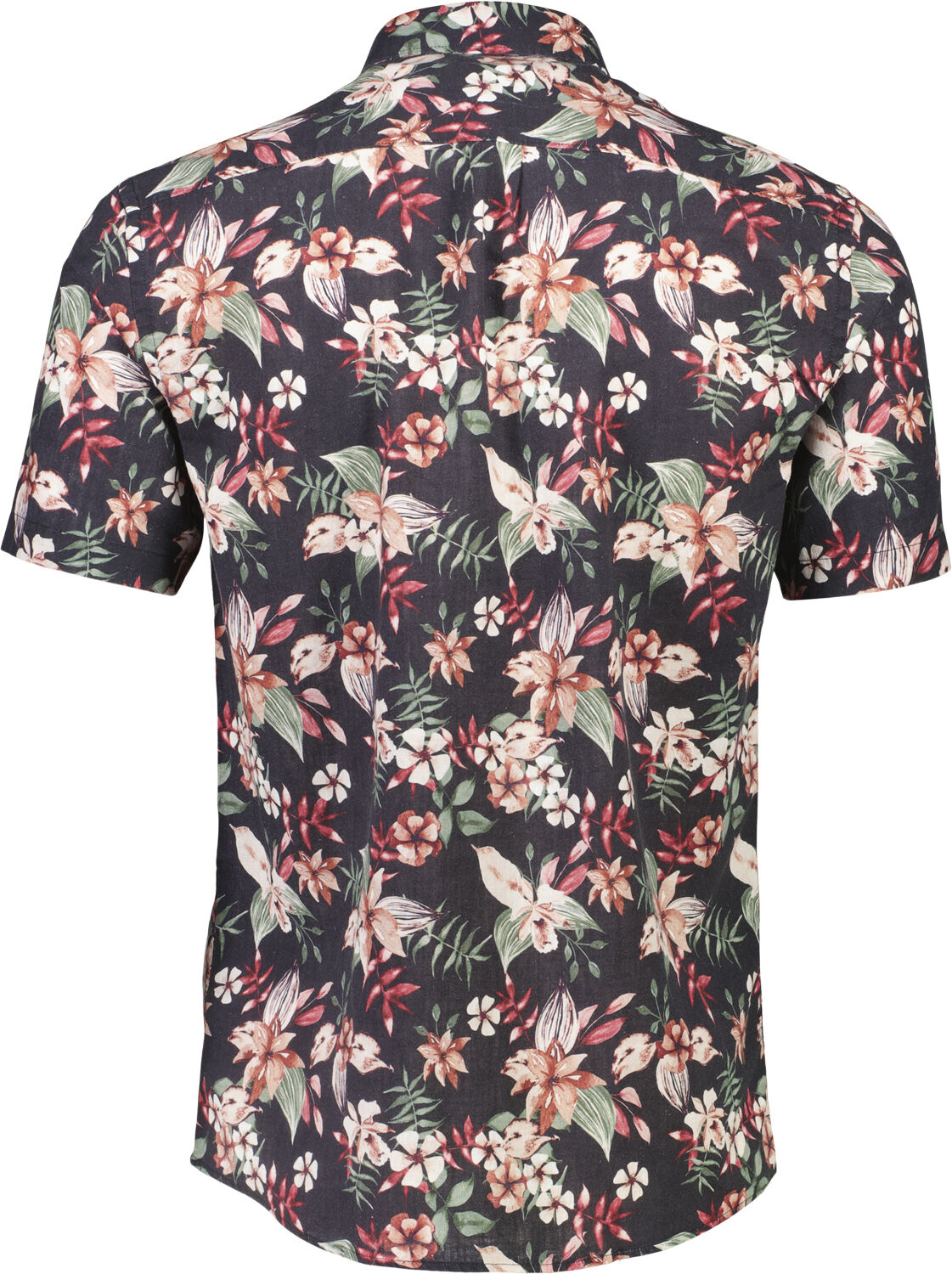 Printed cotton/linen shirt S/S