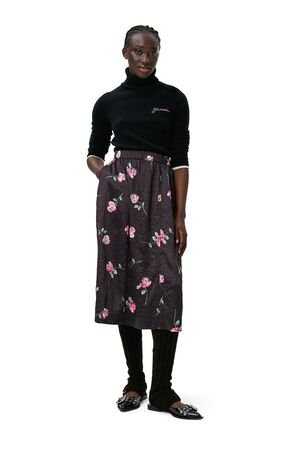 Crinkled Satin Elasticated Maxi Ski