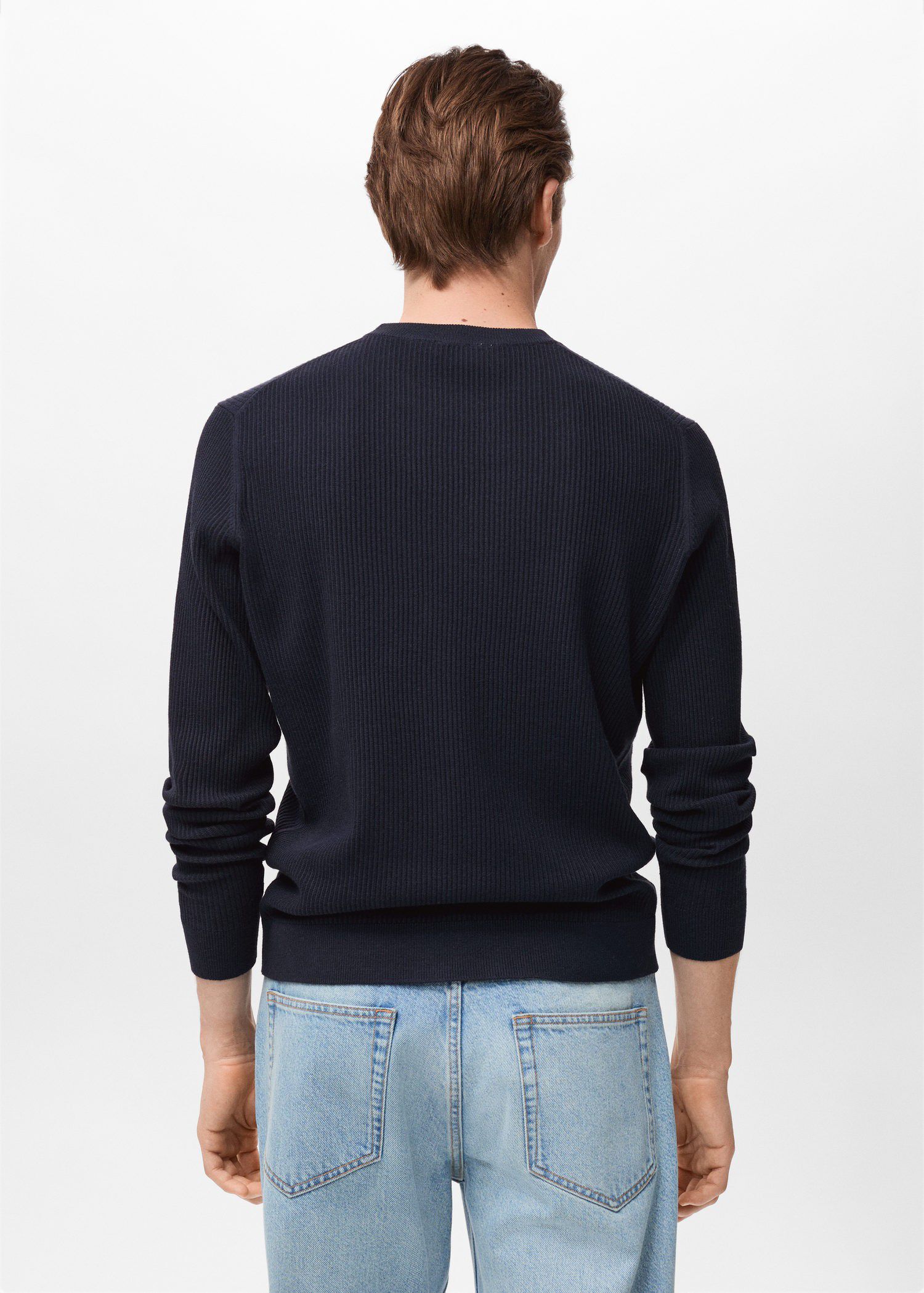 Fine rib-knit cotton sweater