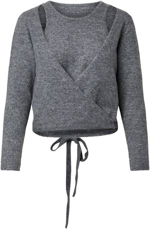 PCMAJI LS O-NECK WRAP KNIT D2D