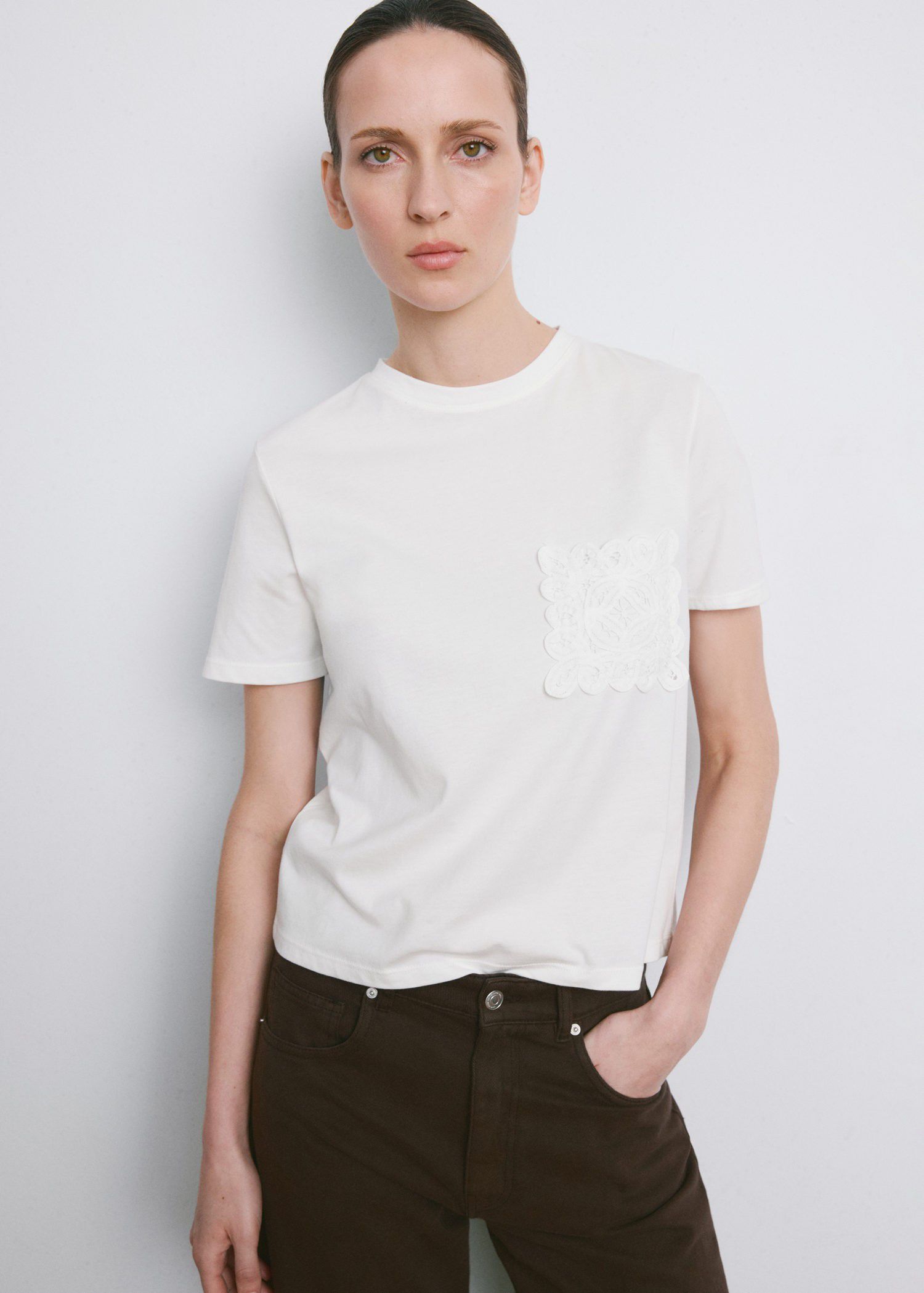 Embroidered cotton T-shirt