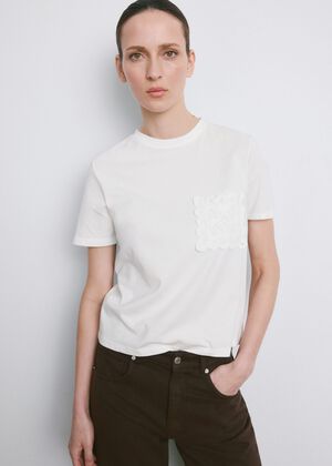 Embroidered cotton T-shirt