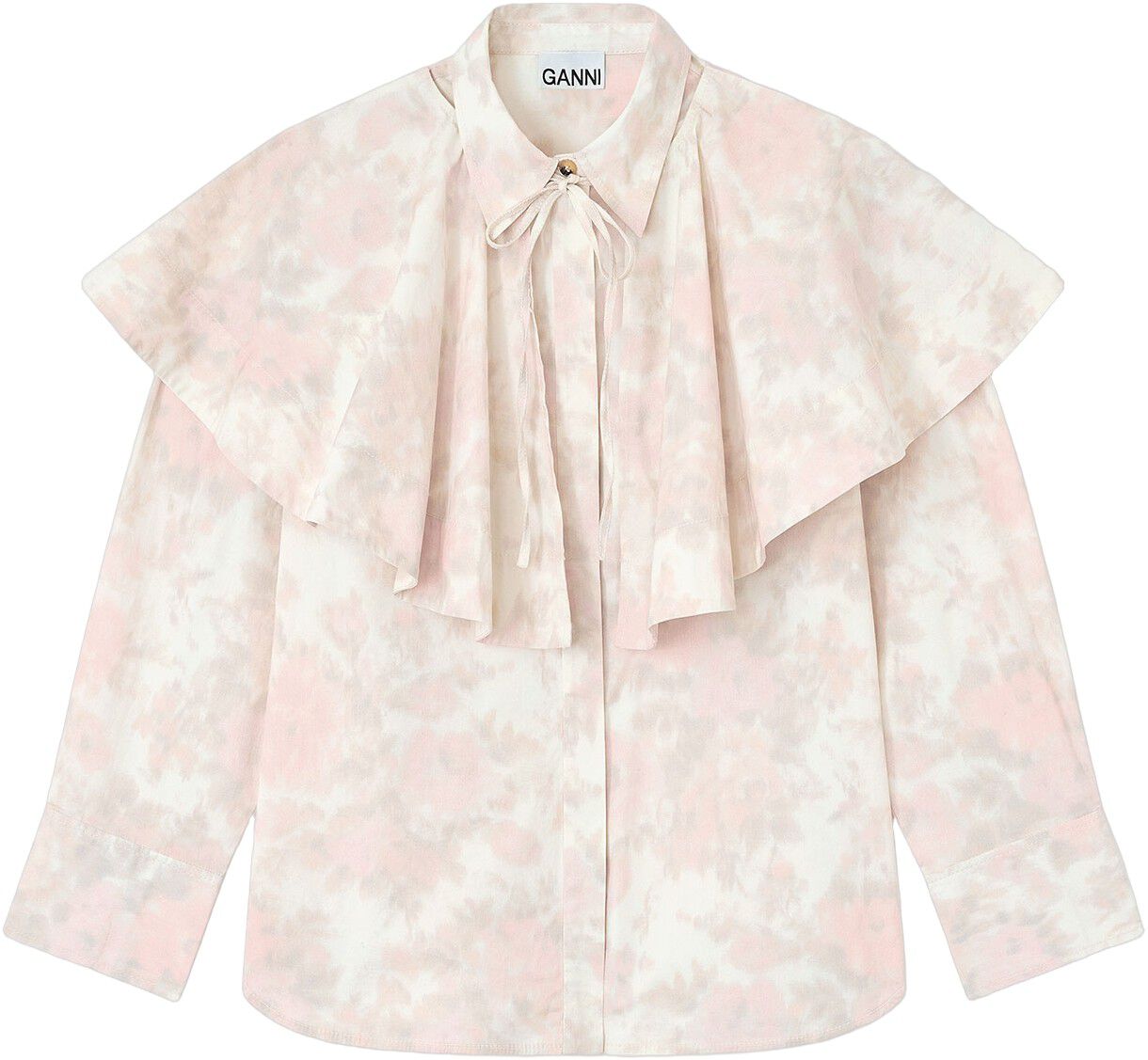 Printed Stretch Cotton Circle Colla