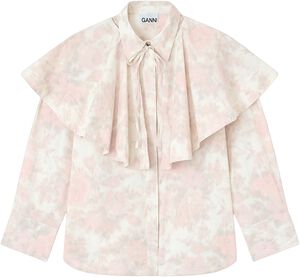 Printed Stretch Cotton Circle Colla