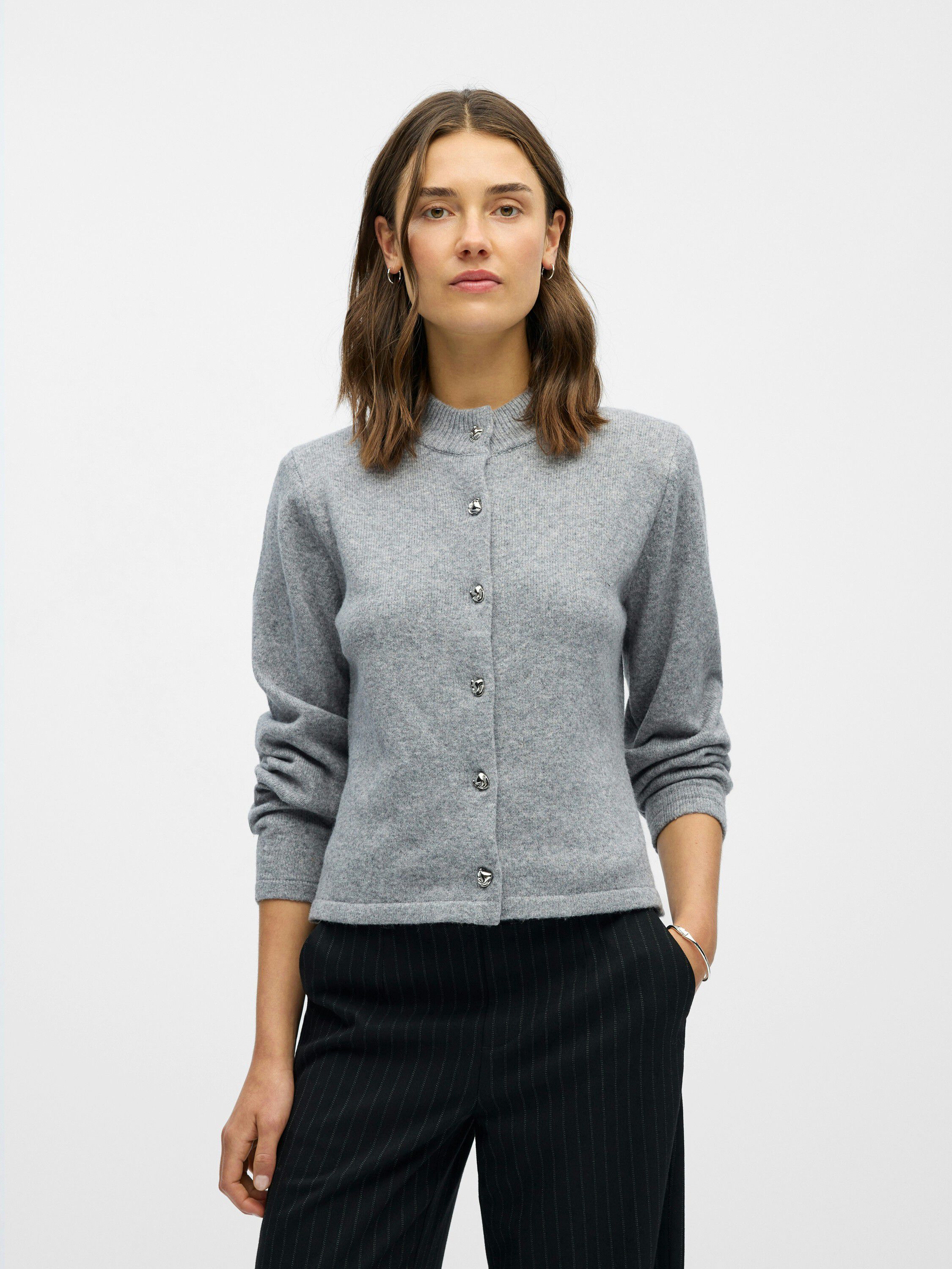 OBJZARI L/S RE KNIT CARDIGAN 142