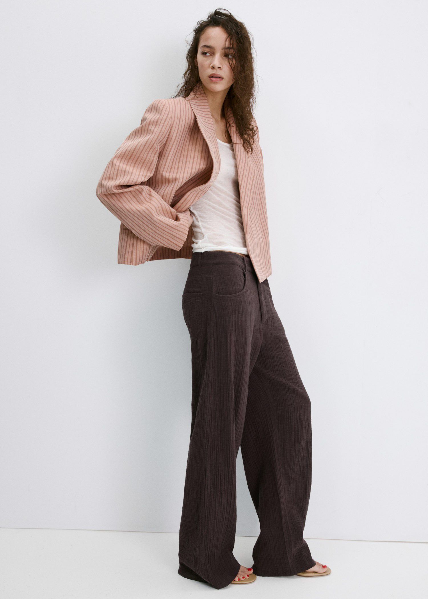 Balloon cotton trousers