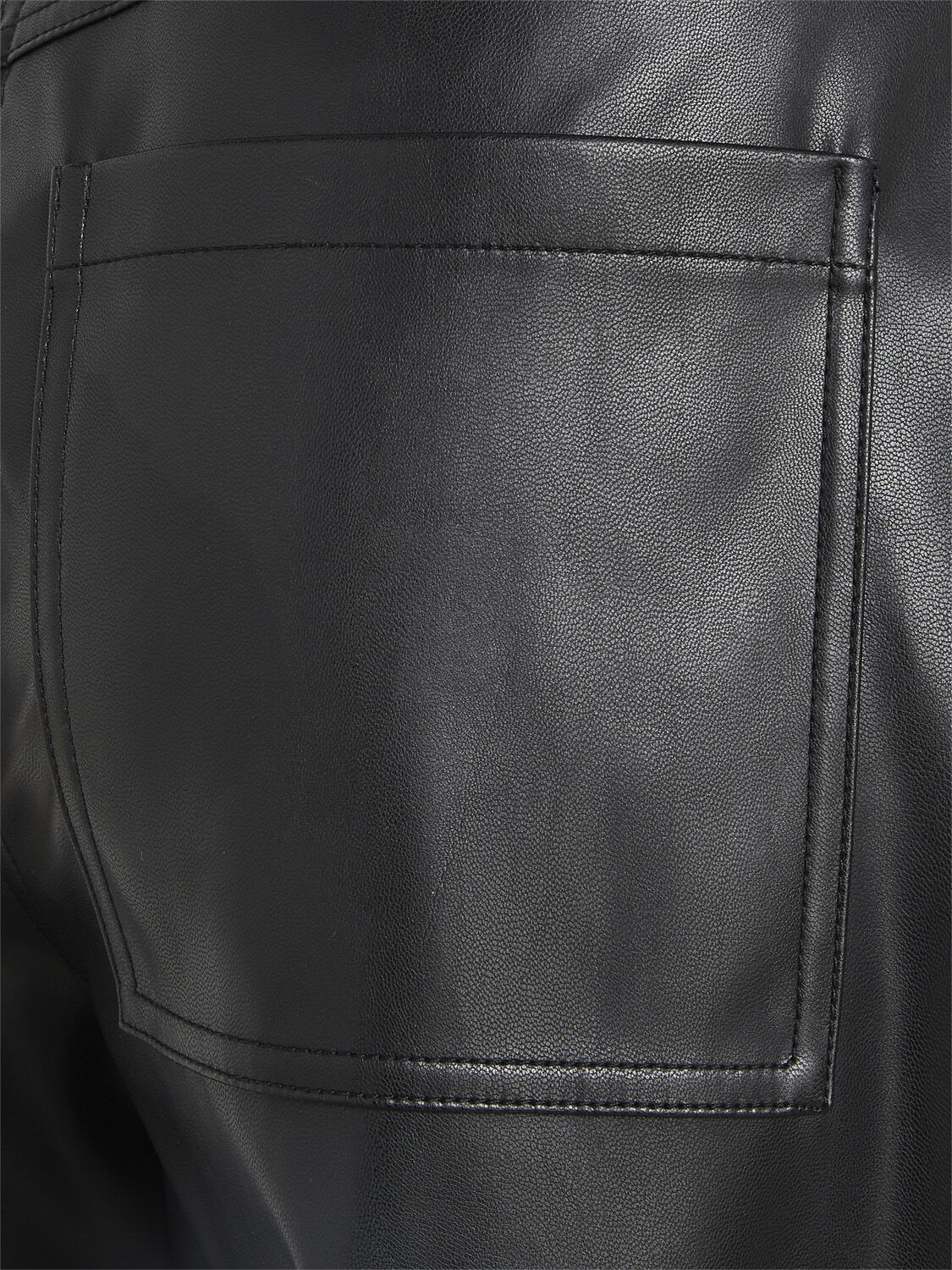 High rise straight fit leather pants