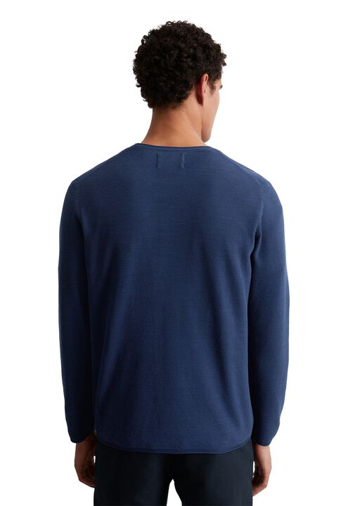 Crewneck, cotton slub, piqué struct