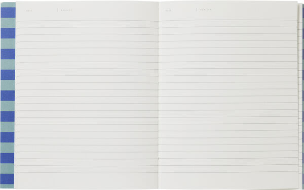 UMA Notebook, Flat-Lay - Medium, Blue Stripe