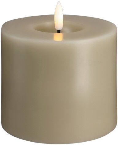 Moods & More - LED Pillar Candles, Silk, Melted, Kit grey, 99x100 mm