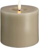 Moods & More - LED Pillar Candles, Silk, Melted, Kit grey, 99x100 mm