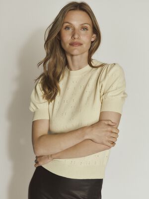 RWLaica Cashmere SS Pointelle Pullover