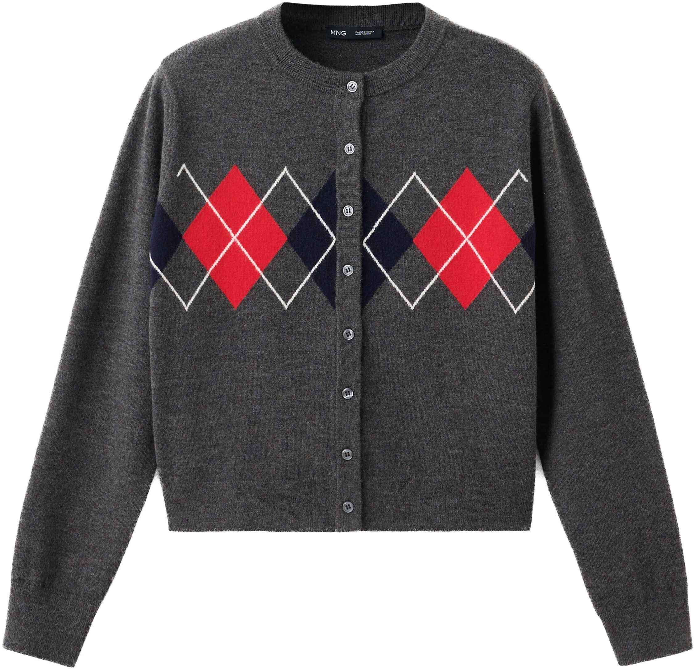 Rhombus cardigan with buttons