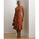 Floral Twist-Front Stretch Jersey Dress
