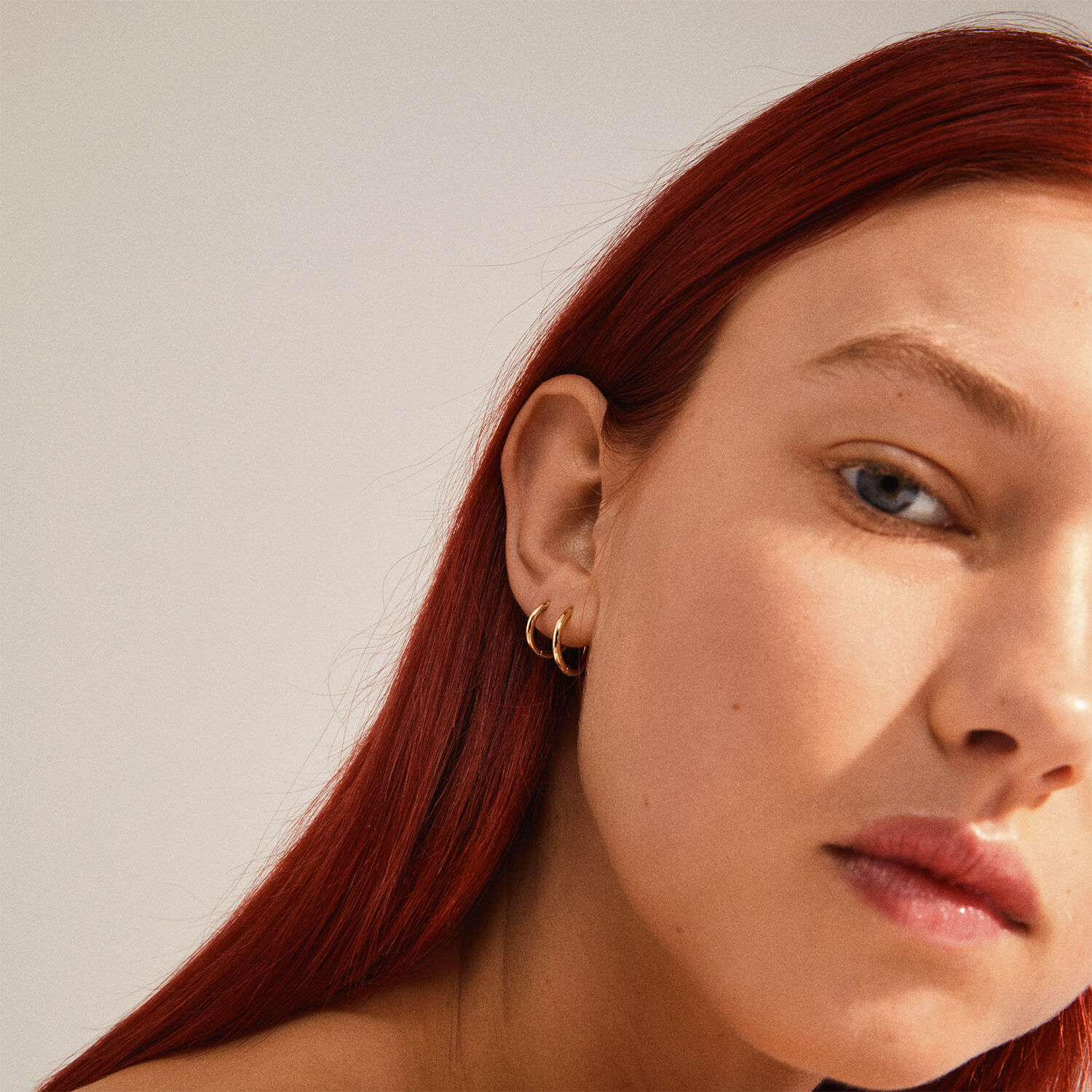 LEAF 2-in-1 set huggie hoops gold-plated