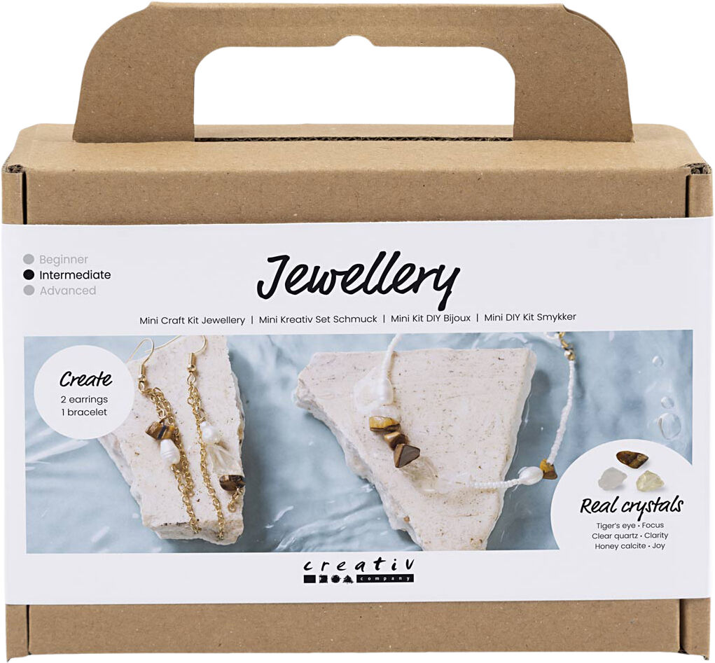 Mini DIY Kit Smykker, Krystalhalsk&aelig;de og -&oslash;reringe