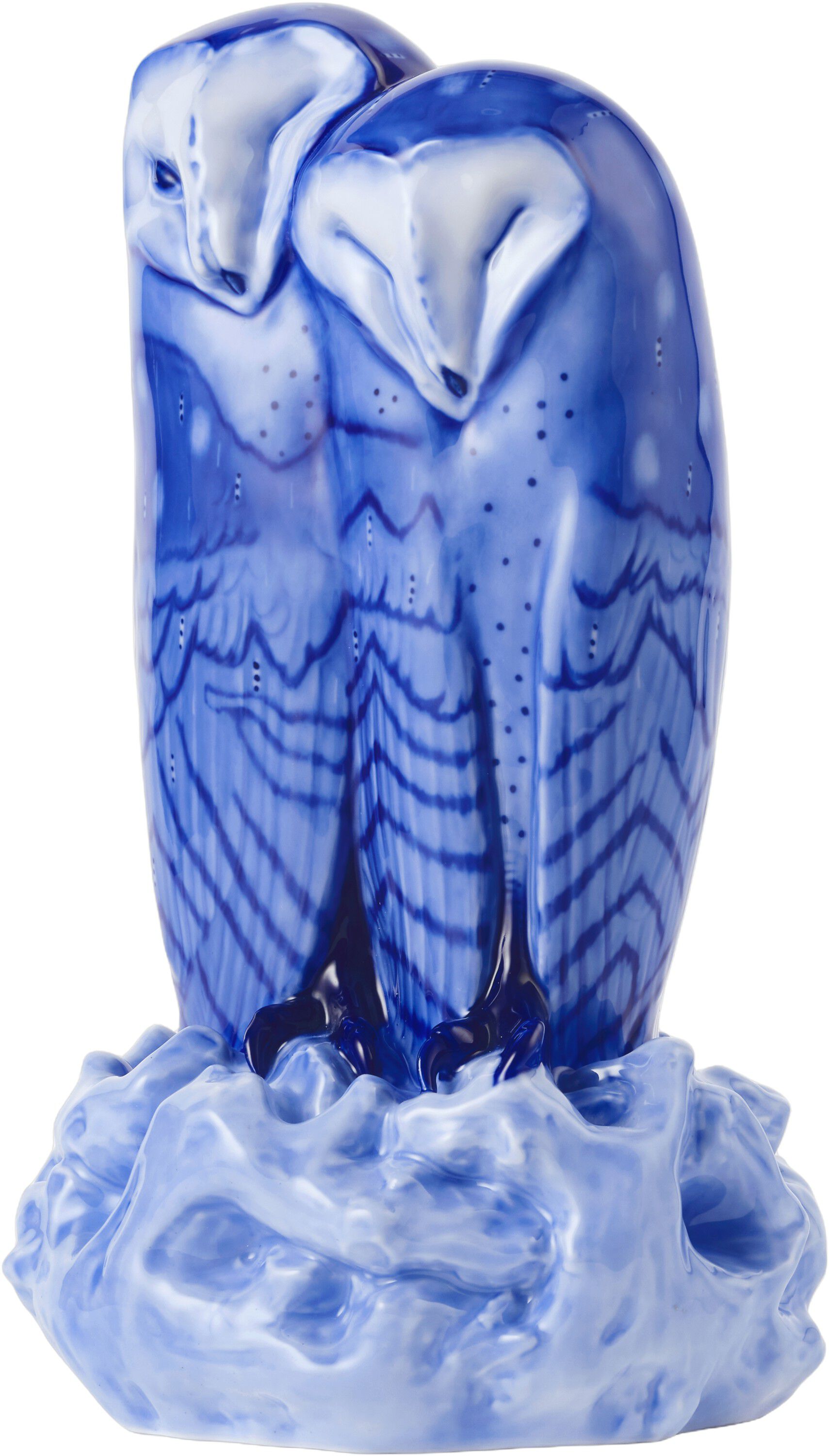 Figurer bl&aring; uglepar, 34 cm