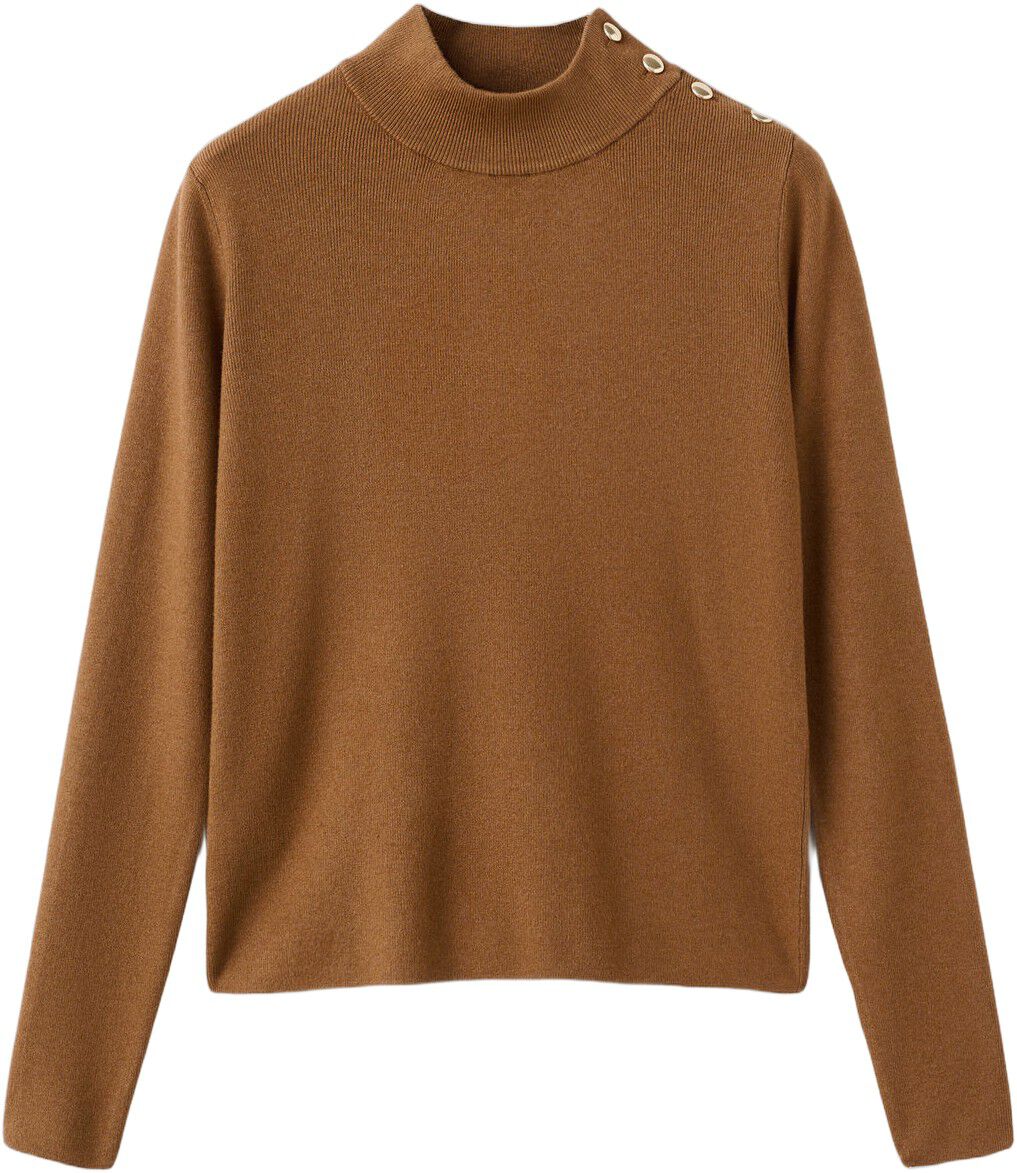 Perkins-neck sweater with button