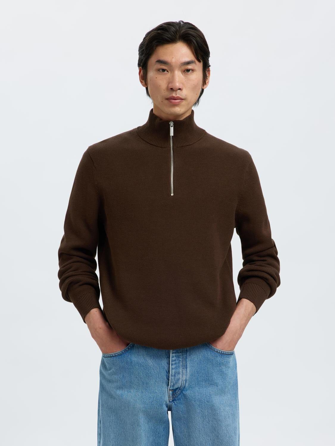 Slmdane Ls Knit Structure Half Zip Noos