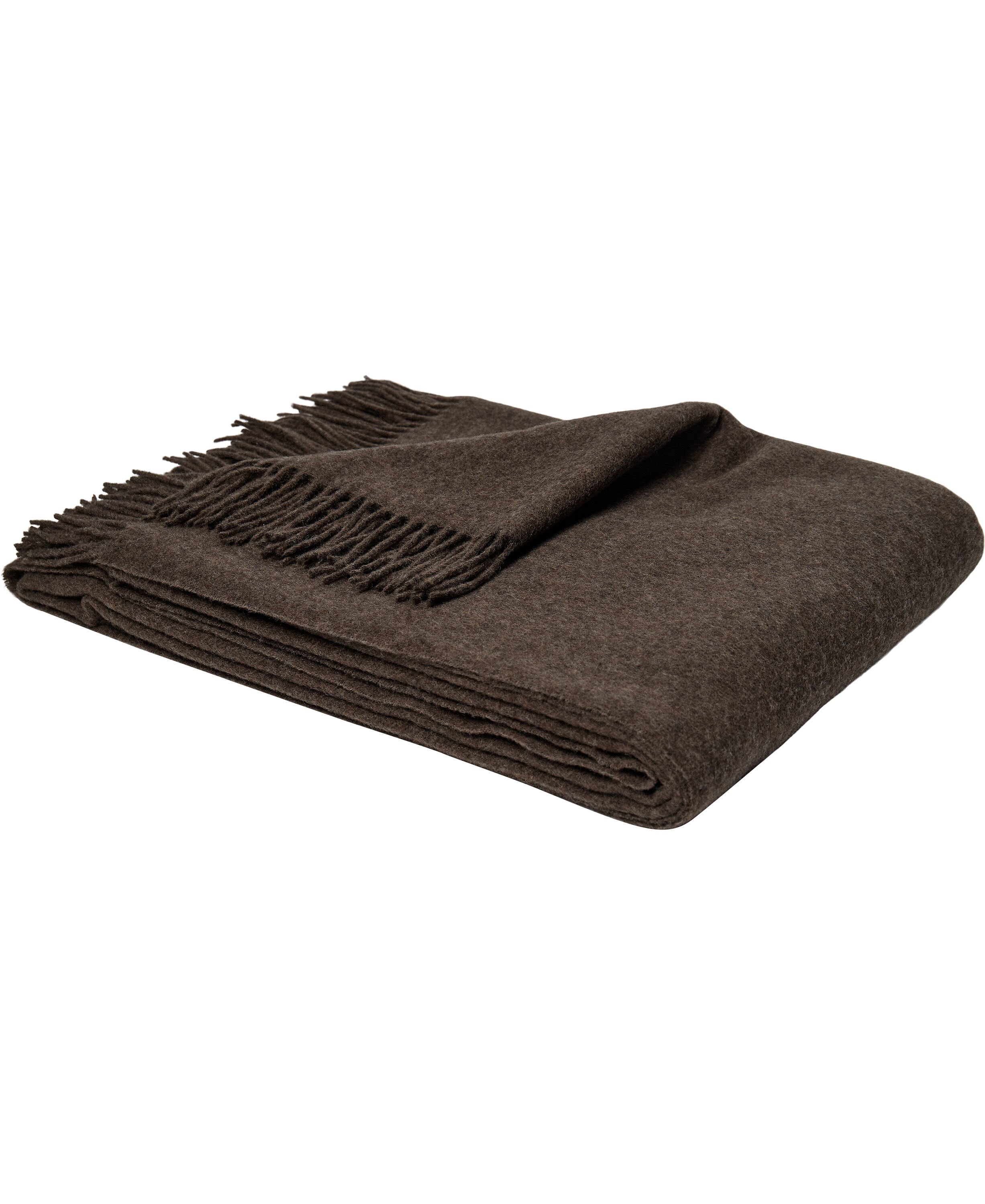 Plaid m&oslash;rkebrun 140x200cm