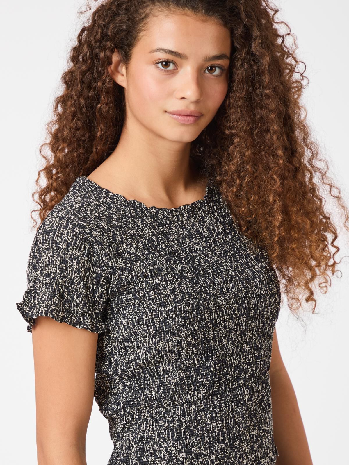 Aletta Flower Check Top