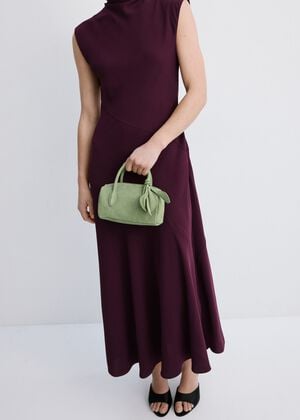 Long dress with draped neck