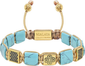 The Dorje Flatbead Collection - Turquoise and Gold Plated