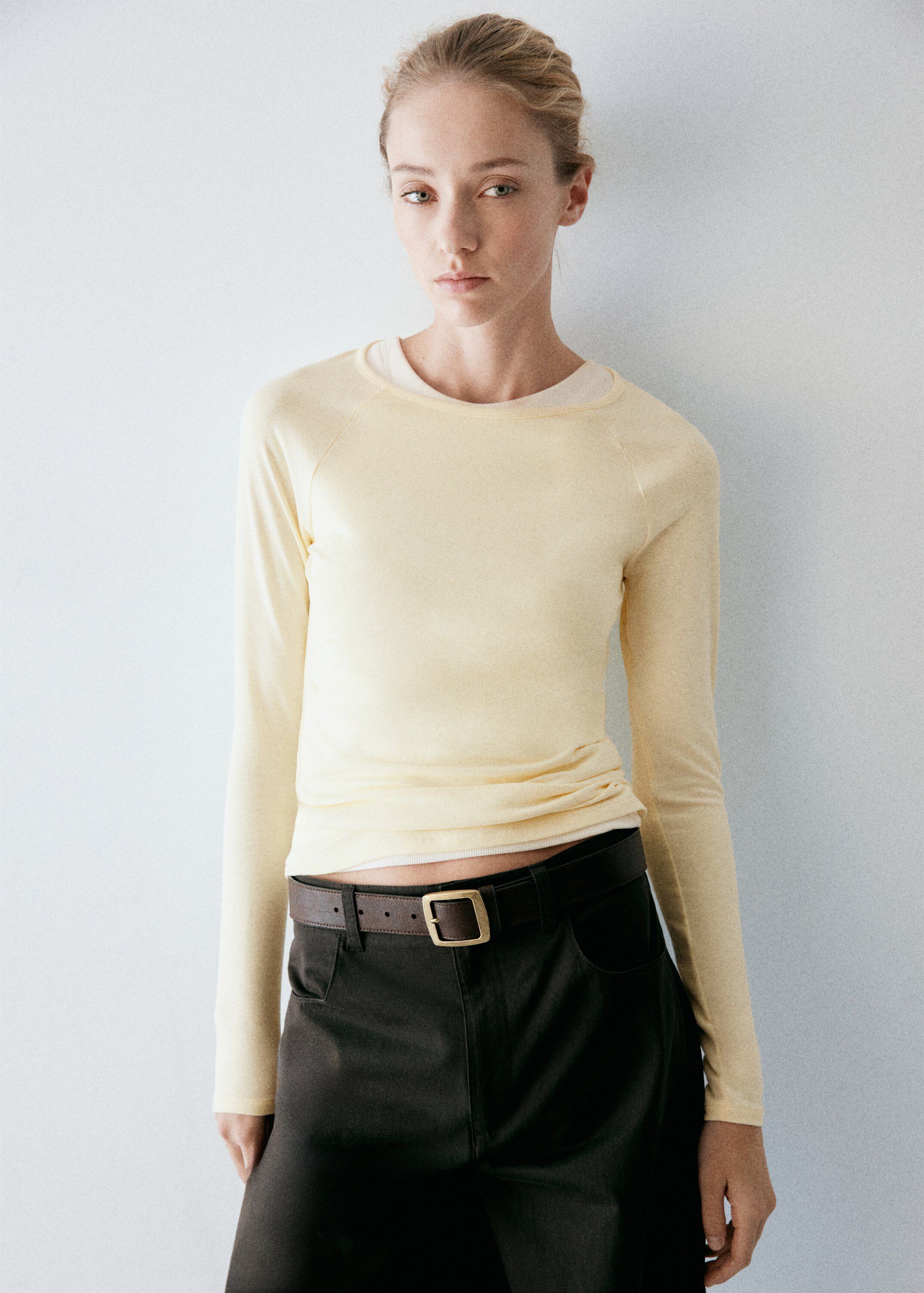 Plain boat neck T-shirt
