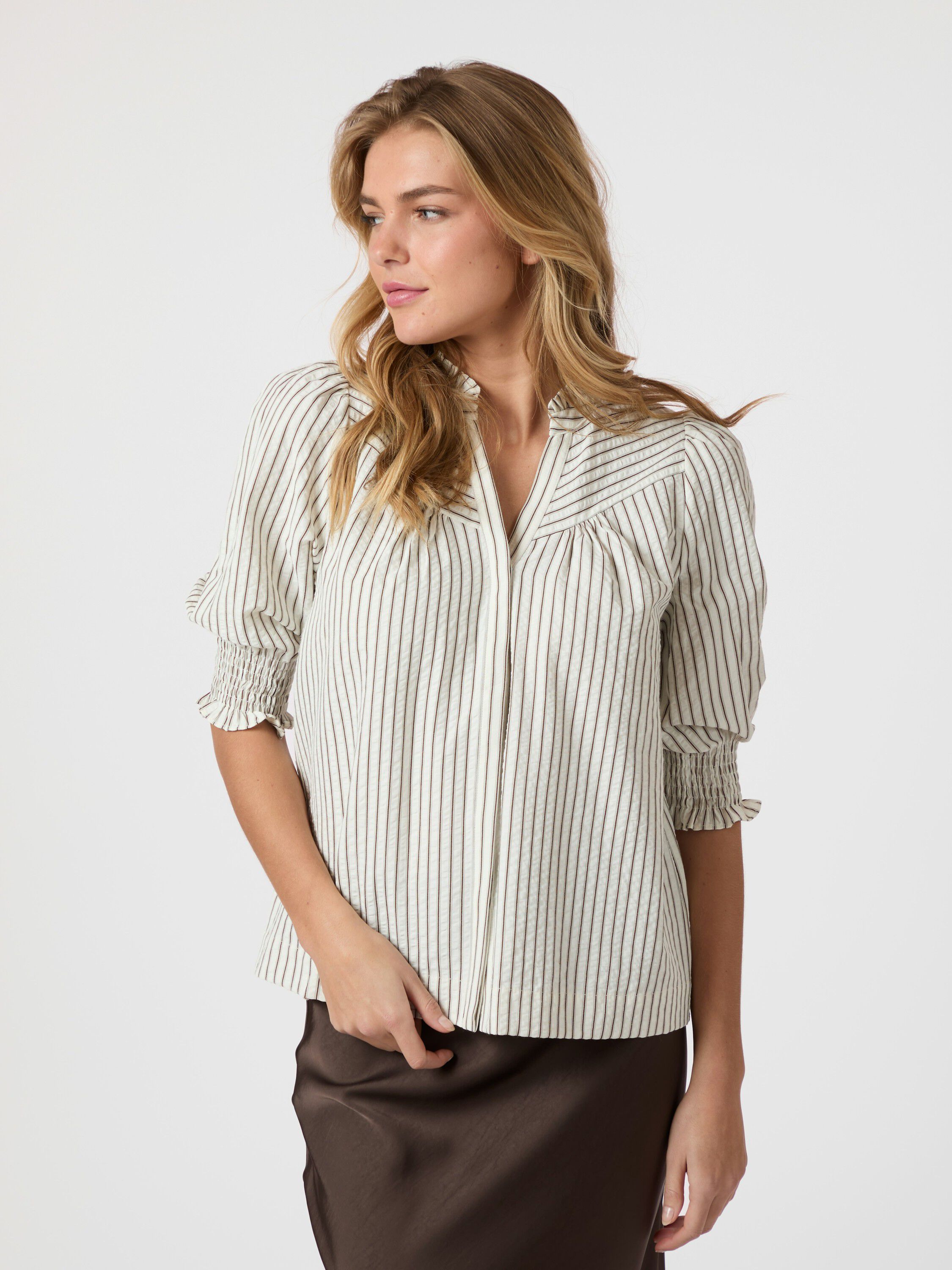 Diana Crepe Stripe Blouse