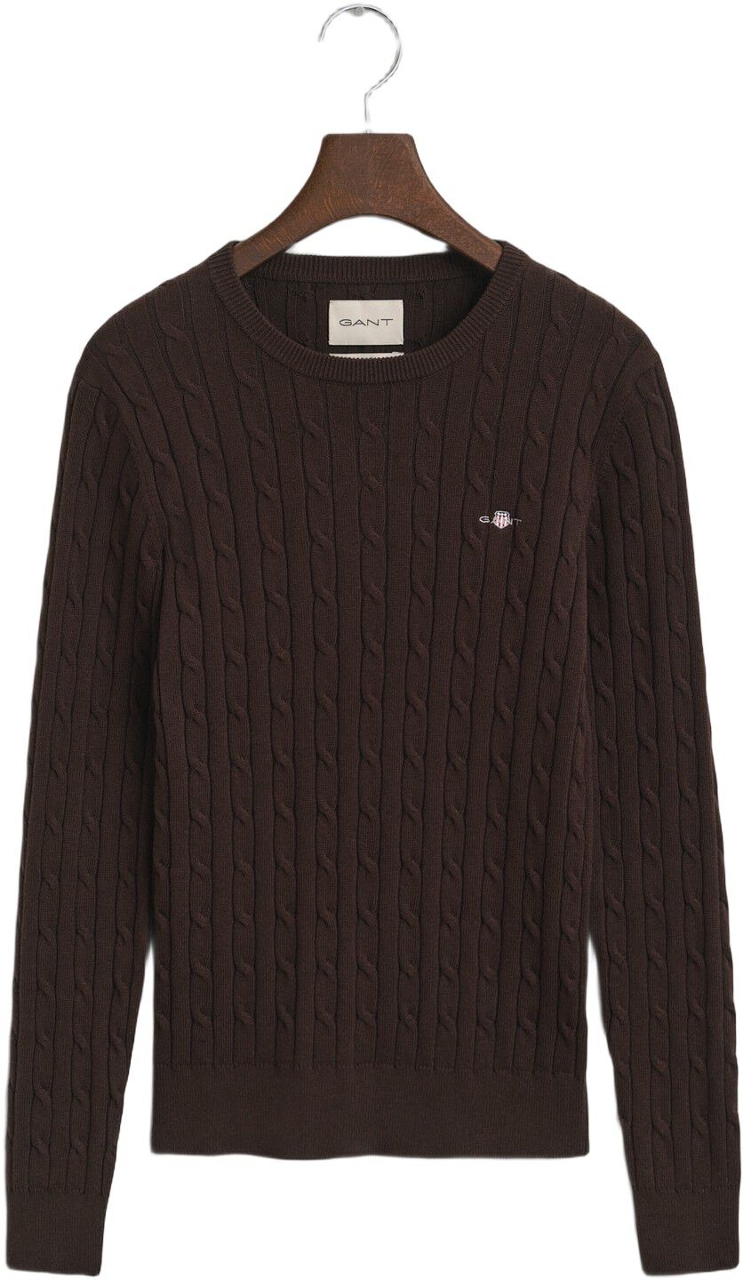 STRETCH COTTON CABLE C-NECK