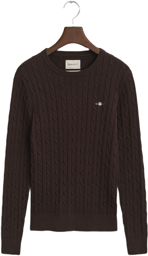 STRETCH COTTON CABLE C-NECK
