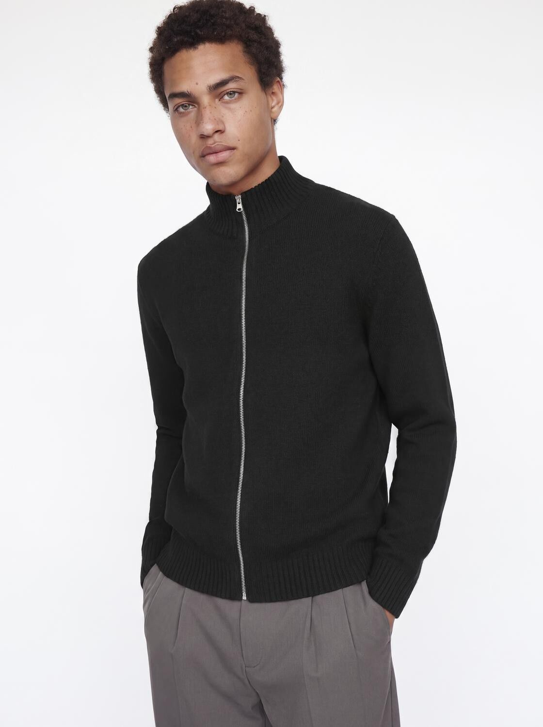 Jjsoho Ollie Knit High Neck Zip Car Sn
