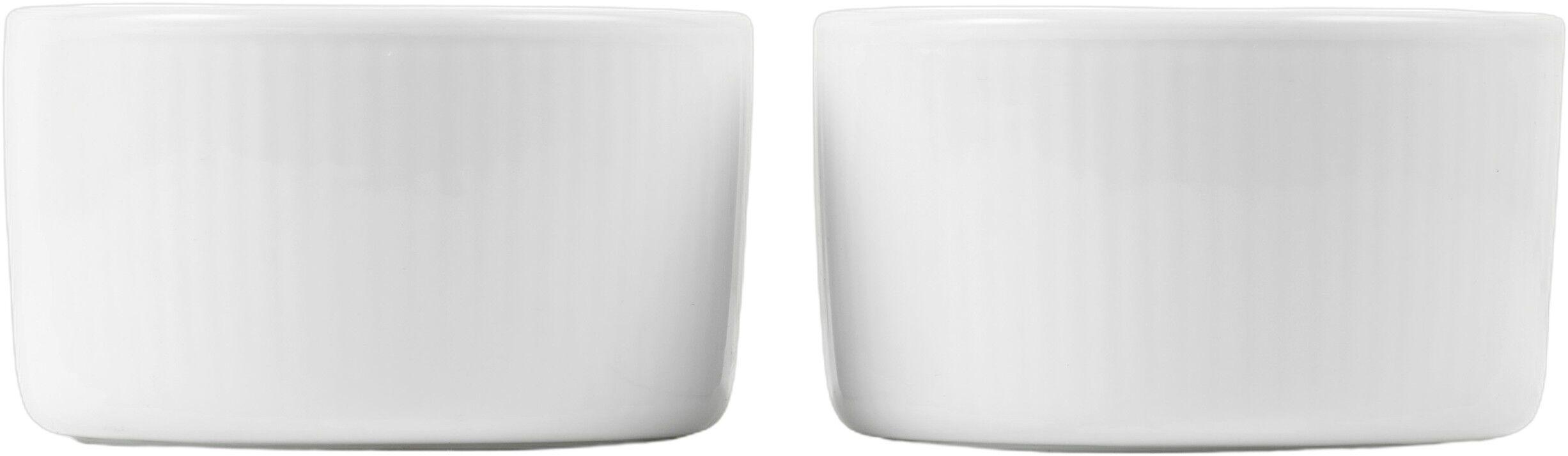 Hvid Riflet Souffl&eacute;sk&aring;le, 9 cm/20 cl, 2 stk