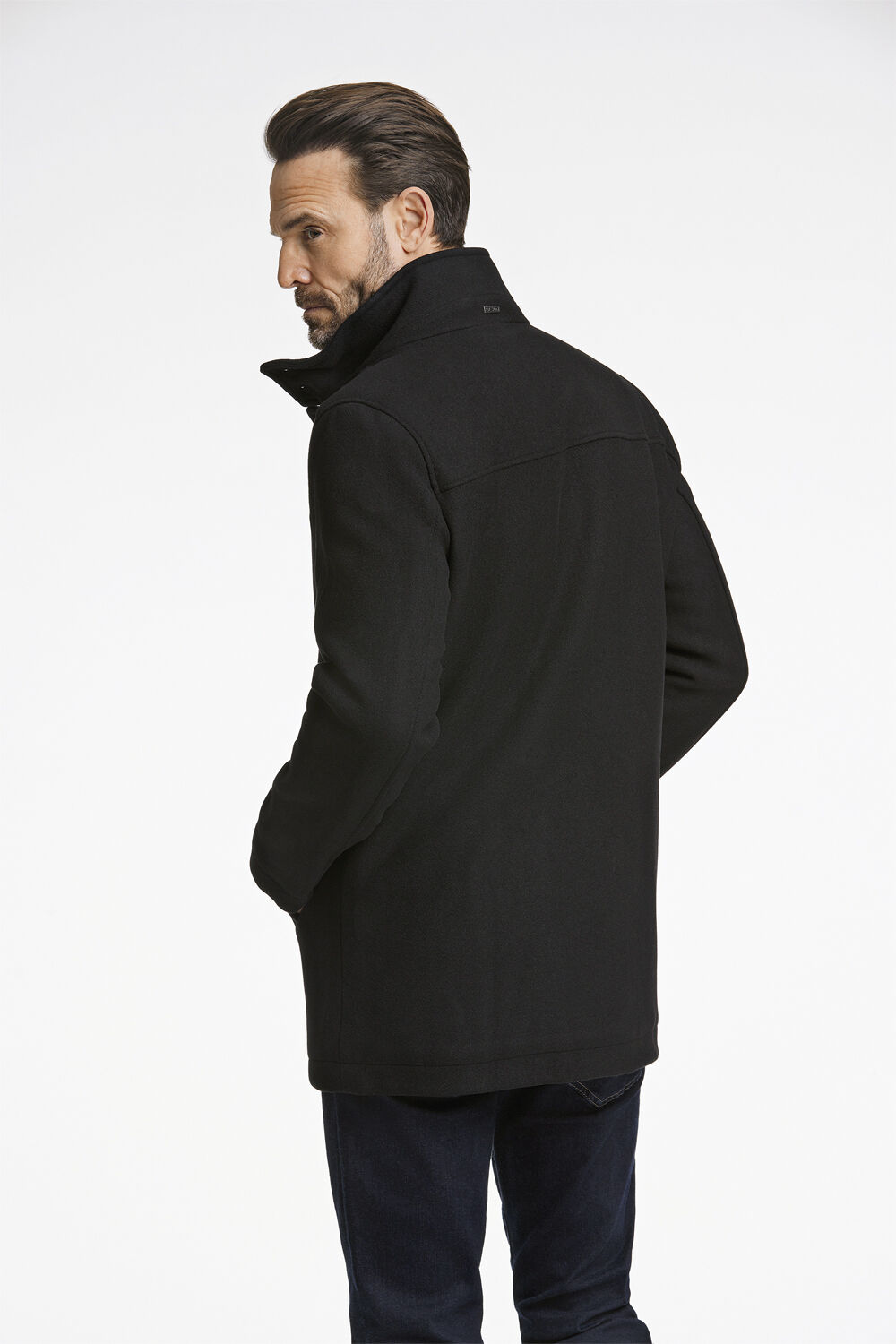 Relaxed-fit wool car coat