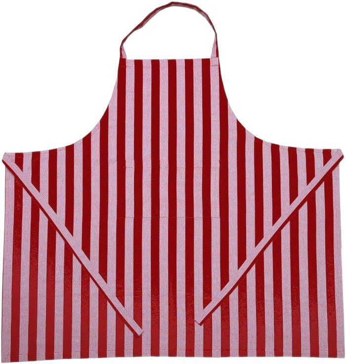 Apron 105x100 cm  Birk - Stripe dark red