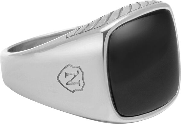 Gentlemen's Silver Signet Ring with Blue Dumortierite