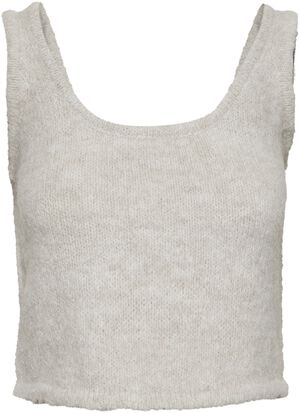 PCRUNO SL O-NECK CROP KNIT TOP BC