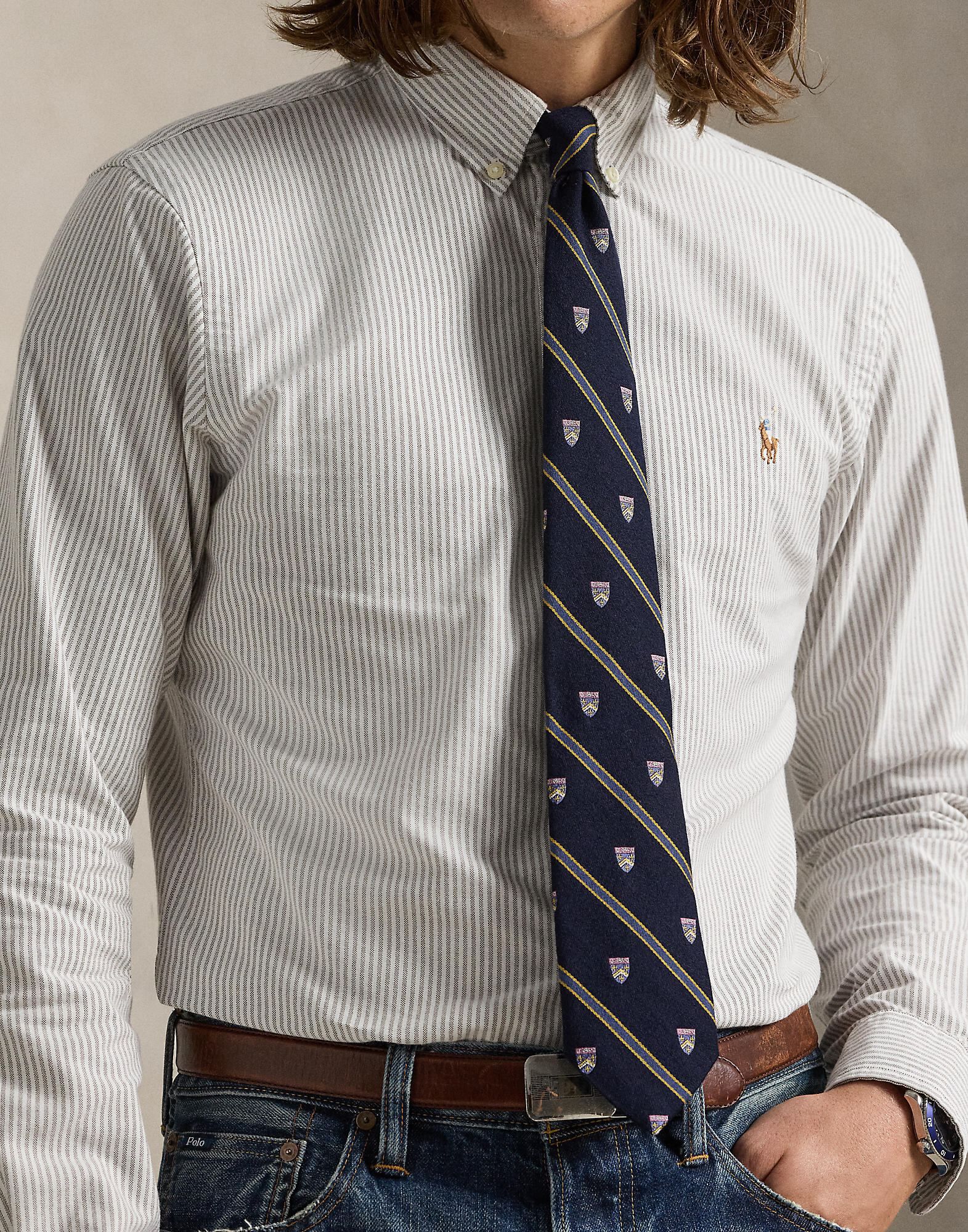 Slim Fit Striped Oxford Shirt