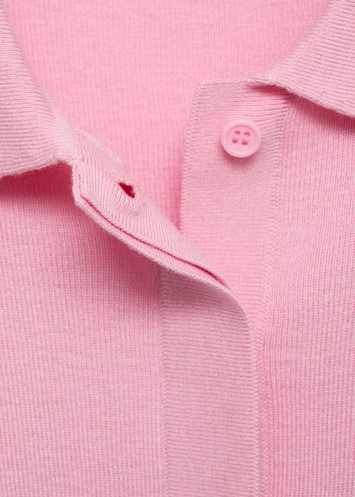 Short-sleeved polo-neck sweater