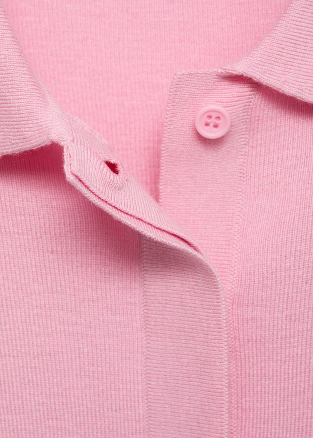 Short-sleeved polo-neck sweater