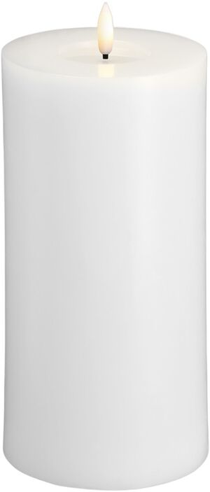 Moods & More - LED Pillar Candles, Silk, Melted, Classic white, 99x200