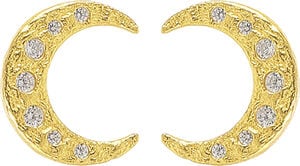 White half moon earrings